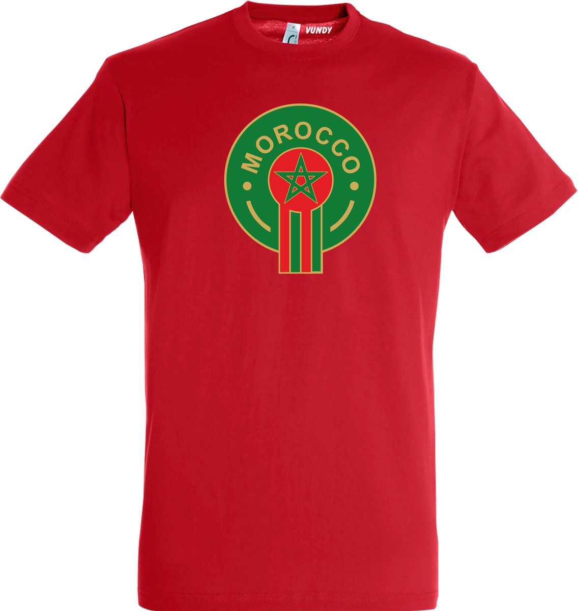 T-shirt Embleem Marokko Groot | Rood Marokko Shirt | WK 2022 Voetbal | Morocco Supporter | Rood | maat 5XL